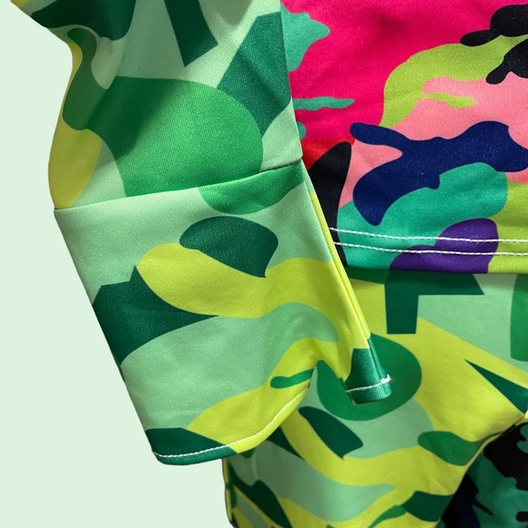 SO REAL Amazing Colorful “Camo Fever” Top & Pants – Large – NWT - Picture 6 of 12